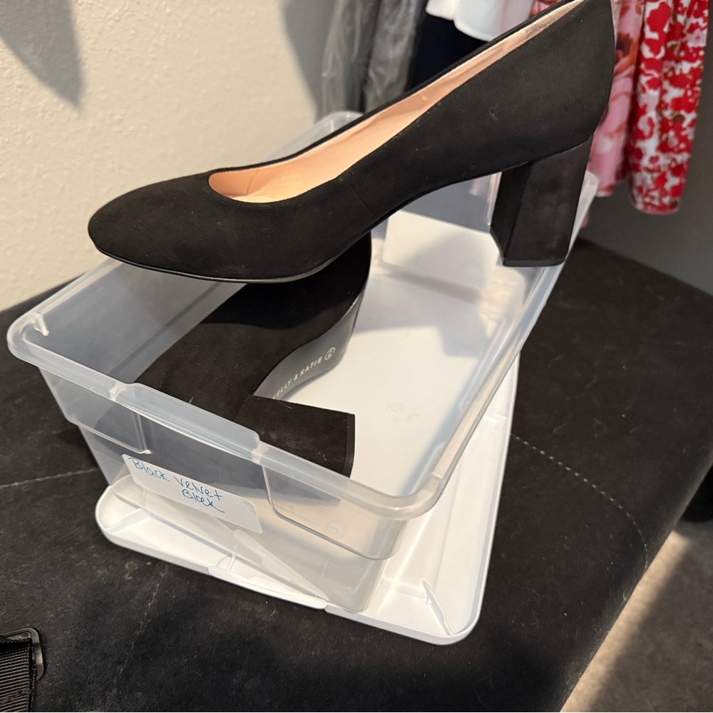 Kelly&Katie Suede Black Women's Block Heels.